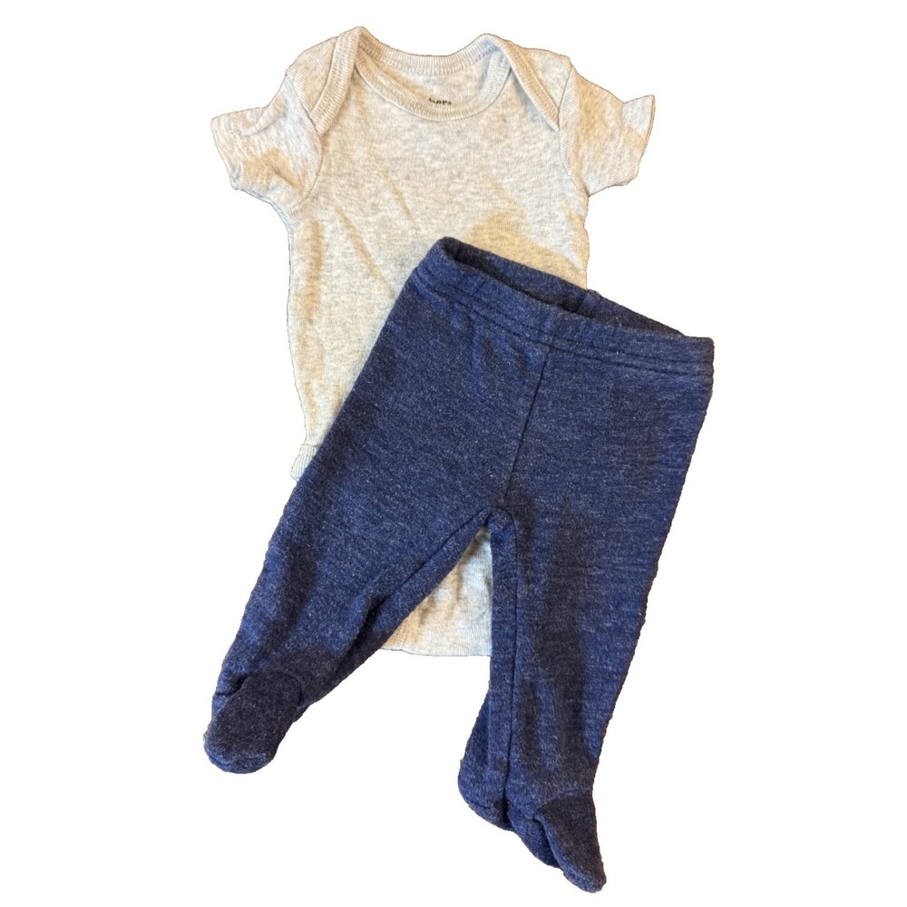 Gerber Baby Boy 2 Piece Preemie‎ Lot Bodysuit Shirt Footed Pants Reborn Clothes